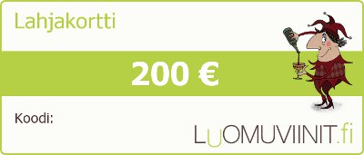 lahjakortti 200 euroa
